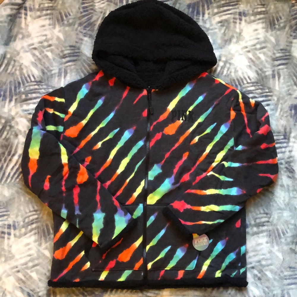 VS PINK Sherpa Lined reversible hoodie